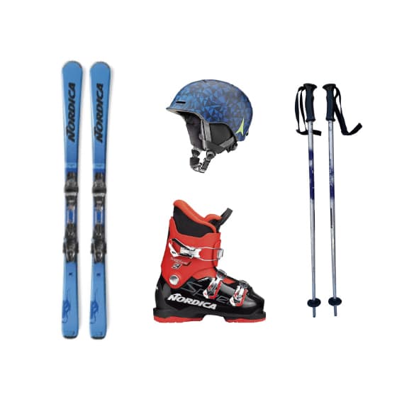 Equipo completo de esquí infantil con casco